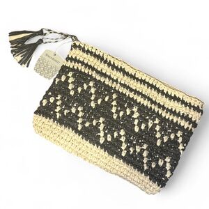 World Market Woven Straw Abstract Clutch